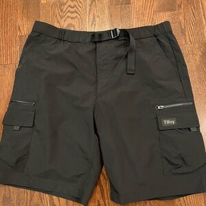 Tilly Black Cargo Shorts with Utility Design